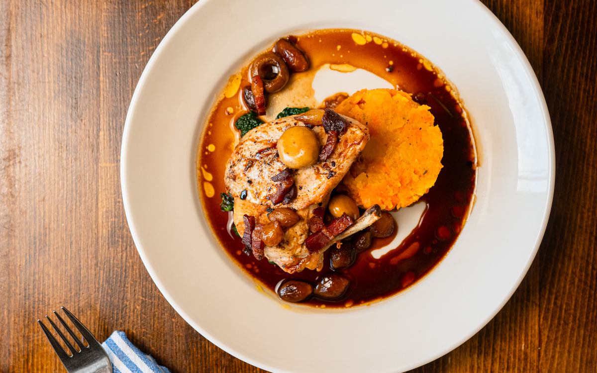 Chicken breast with Bourguignon sauce at Edie’s